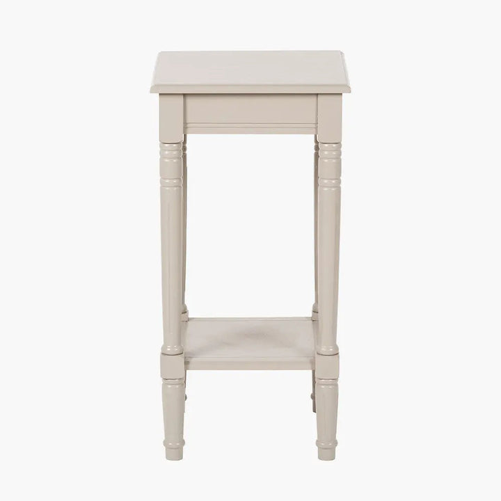 Heritage Putty Pine Wood Accent Table   Nicholas John Interiors