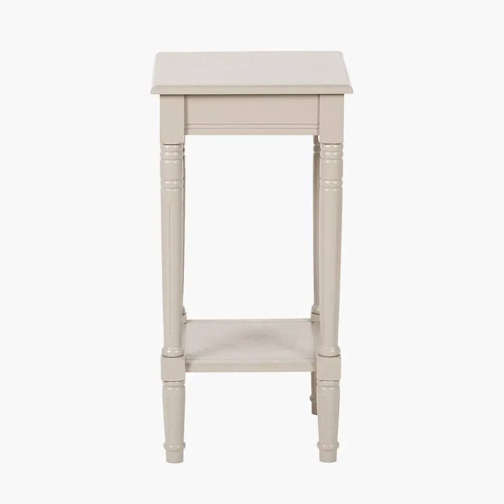 Heritage Putty Pine Wood Accent Table   Nicholas John Interiors