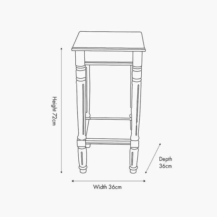 Heritage Putty Pine Wood Accent Table   Nicholas John Interiors