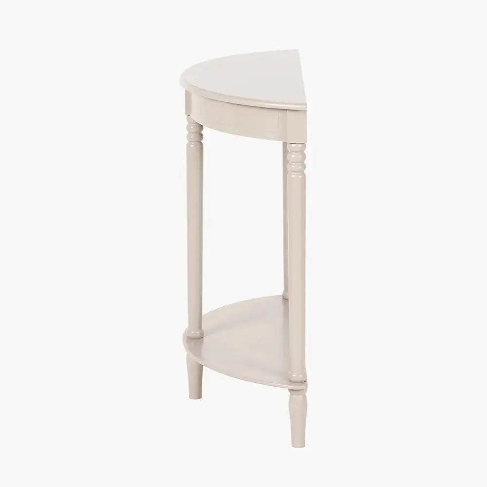 Heritage Putty Pine Wood Half Moon Console Table  Nicholas John Interiors