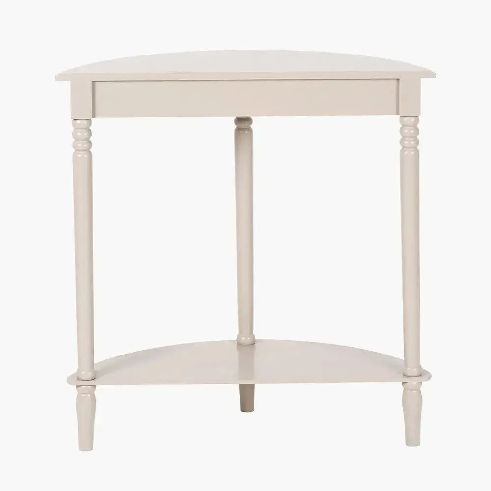 Heritage Putty Pine Wood Half Moon Console Table  Nicholas John Interiors