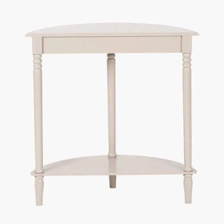 Heritage Putty Pine Wood Half Moon Console Table  Nicholas John Interiors