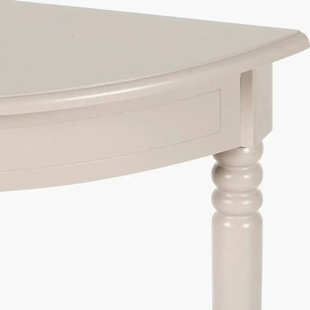 Heritage Putty Pine Wood Half Moon Console Table  Nicholas John Interiors