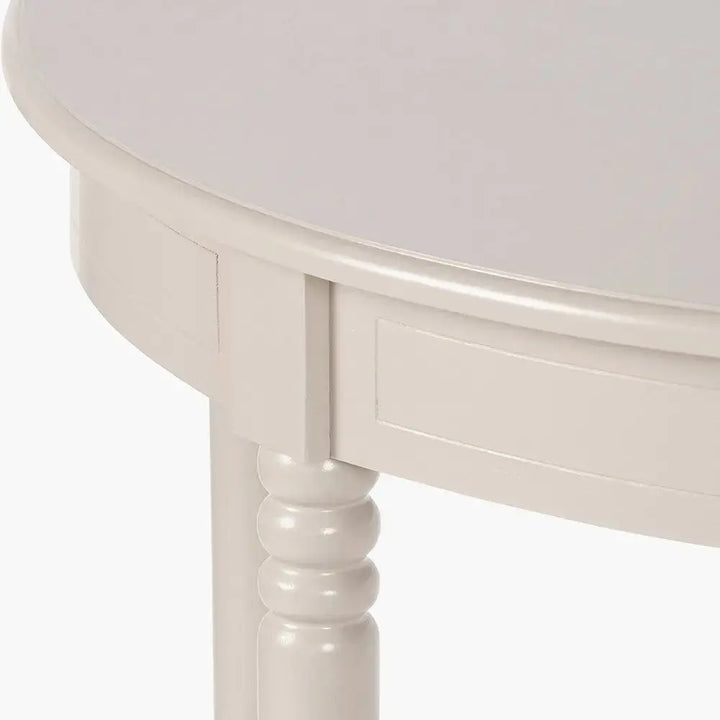 Heritage Putty Pine Wood Half Moon Console Table  Nicholas John Interiors