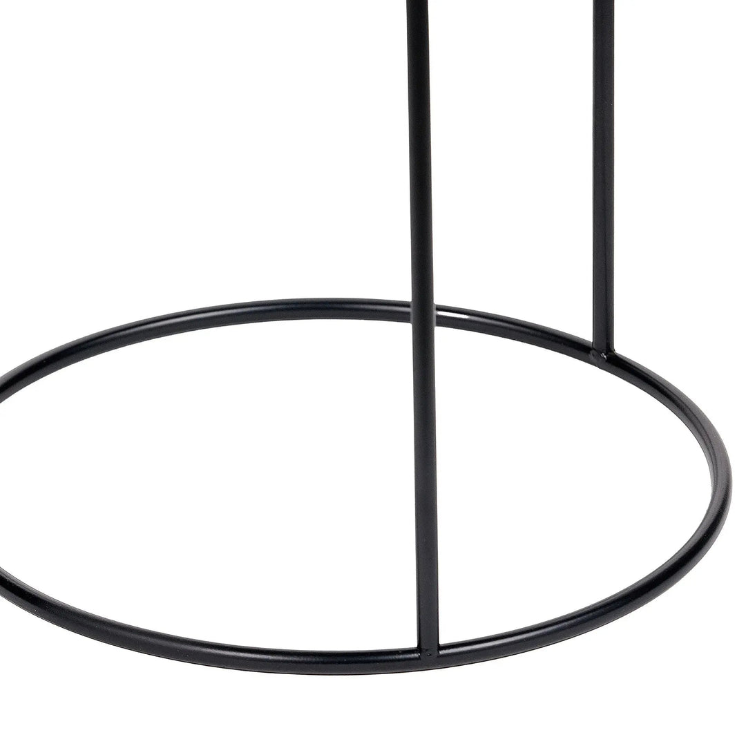 Hugo Black Wood Veneer and Black Metal Storage Table   Nicholas John Interiors