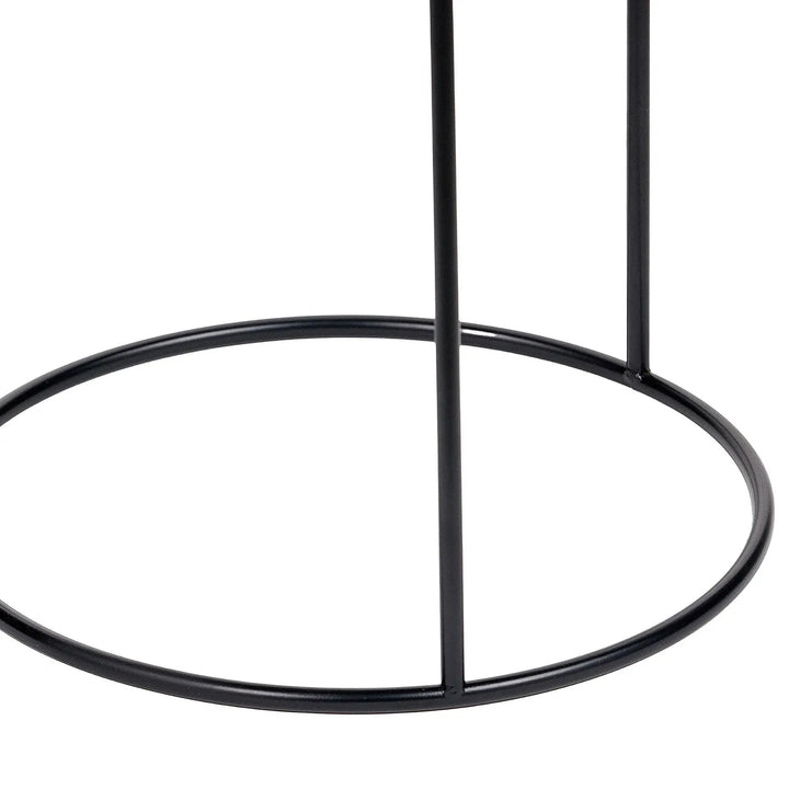 Hugo Black Wood Veneer and Black Metal Storage Table   Nicholas John Interiors