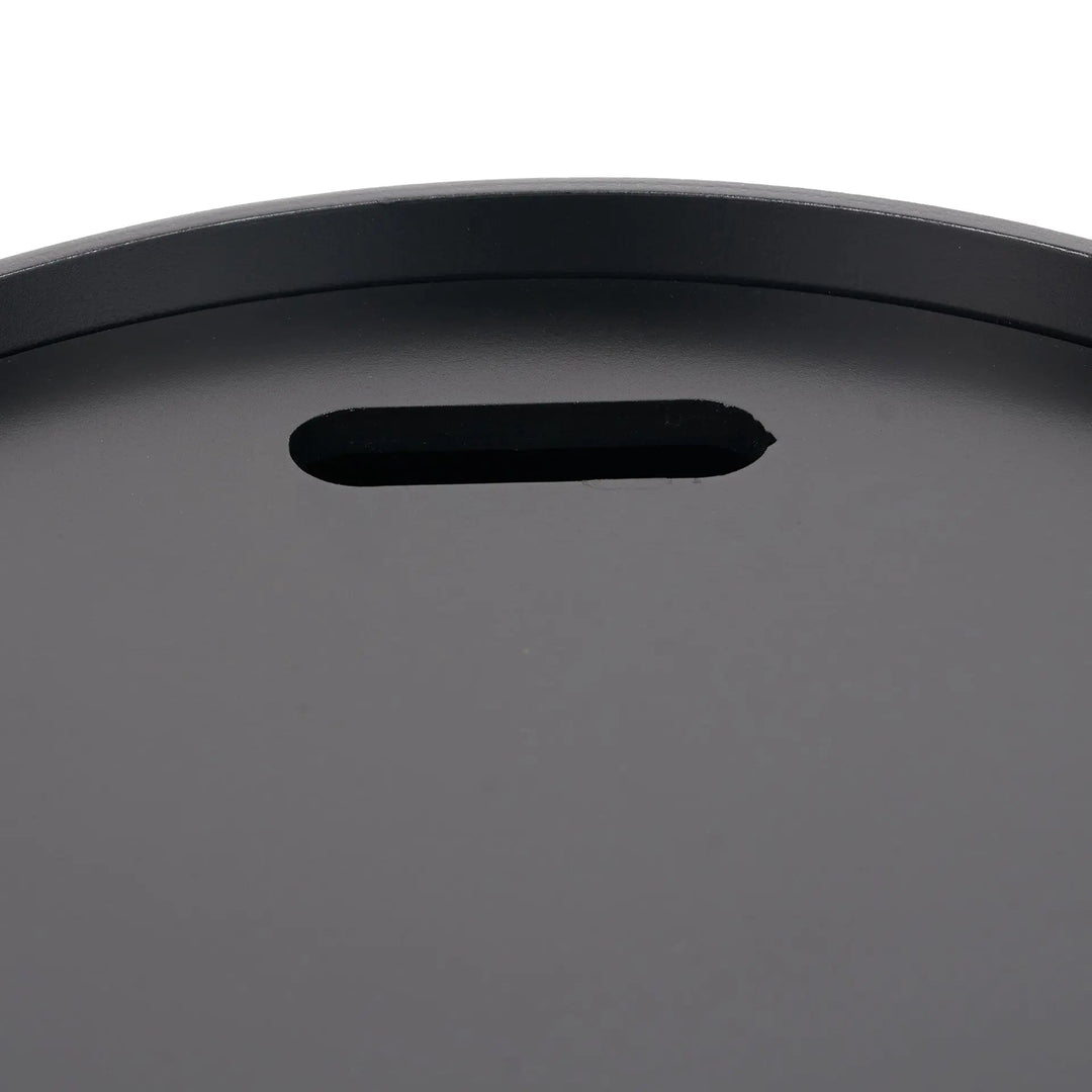 Hugo Black Wood Veneer and Black Metal Storage Table   Nicholas John Interiors