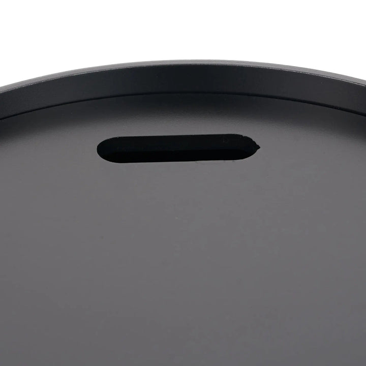 Hugo Black Wood Veneer and Black Metal Storage Table   Nicholas John Interiors