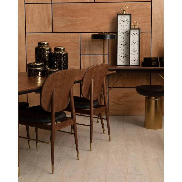 Kensington Townhouse Black and Gold Side Table with Column Base