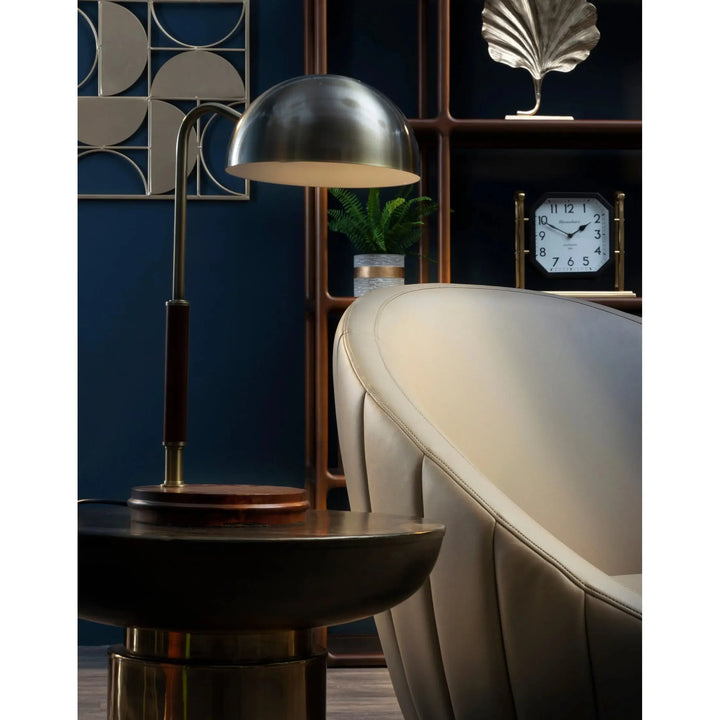 Kensington Townhouse Black and Gold Side Table with Column Base