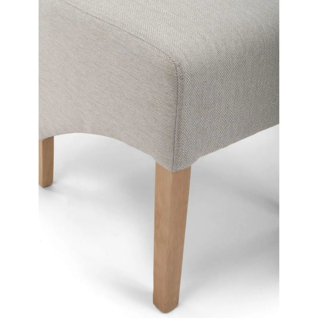 Kristara Roll Back Herringbone Plain Cappuccino Dining Chair Set of 2 NJ HOME SHANKAR BSTAR 1 MAN