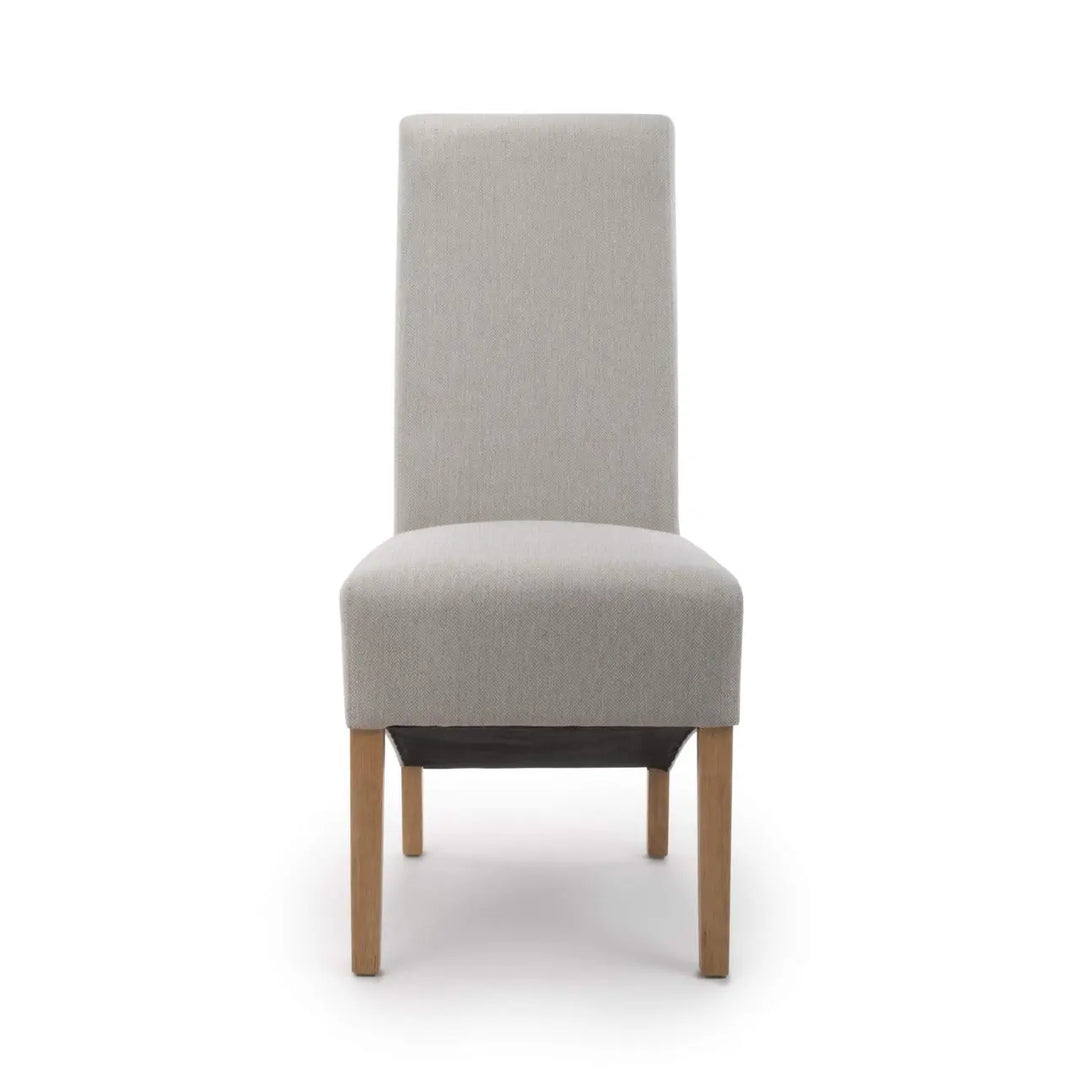 Kristara Roll Back Herringbone Plain Cappuccino Dining Chair Set of 2 NJ HOME SHANKAR BSTAR 1 MAN