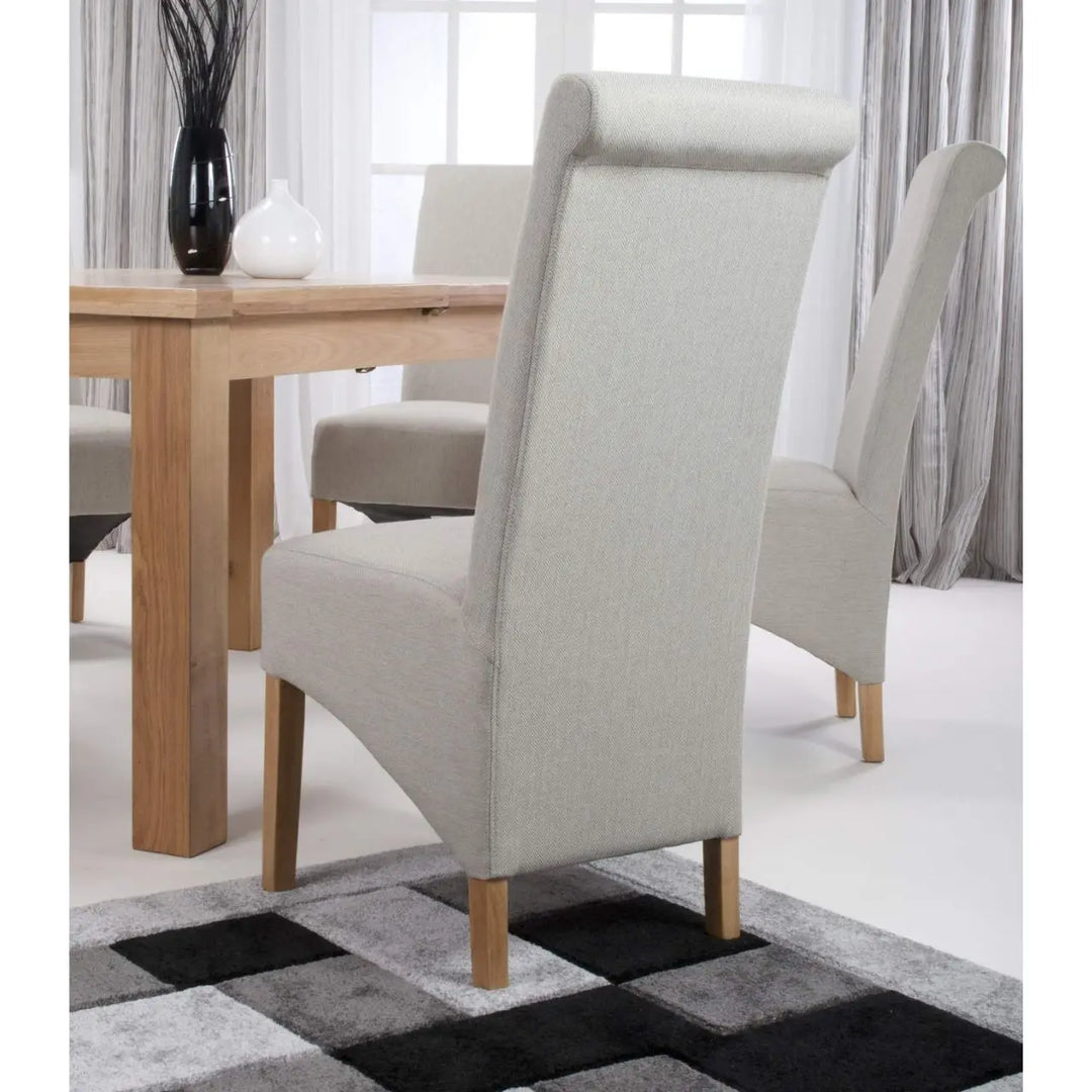 Kristara Roll Back Herringbone Plain Cappuccino Dining Chair Set of 2 NJ HOME SHANKAR BSTAR 1 MAN