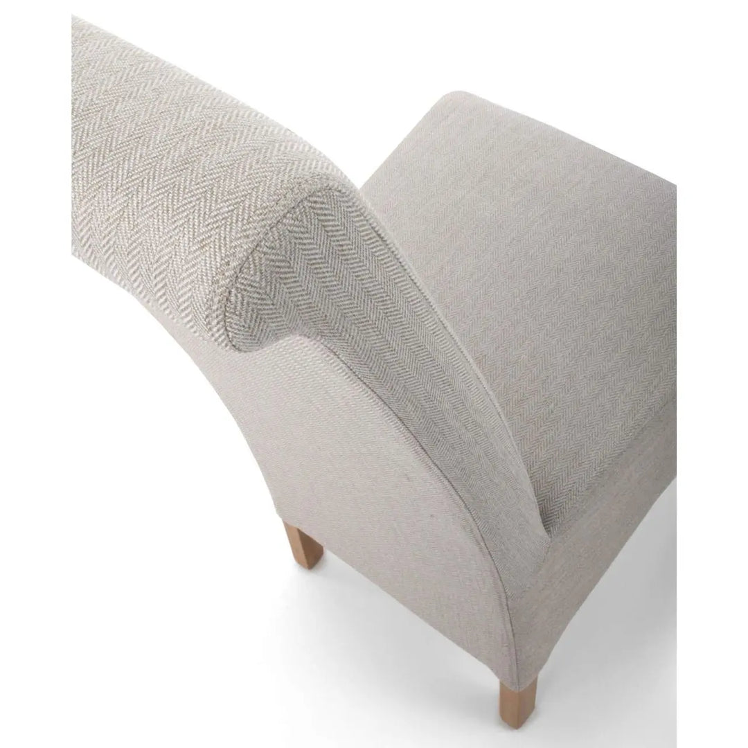 Kristara Roll Back Herringbone Plain Cappuccino Dining Chair Set of 2 NJ HOME SHANKAR BSTAR 1 MAN