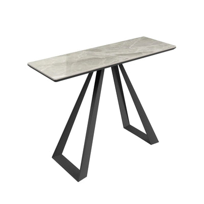Lunara Grey Gloss Ceramic Console Table Torelli