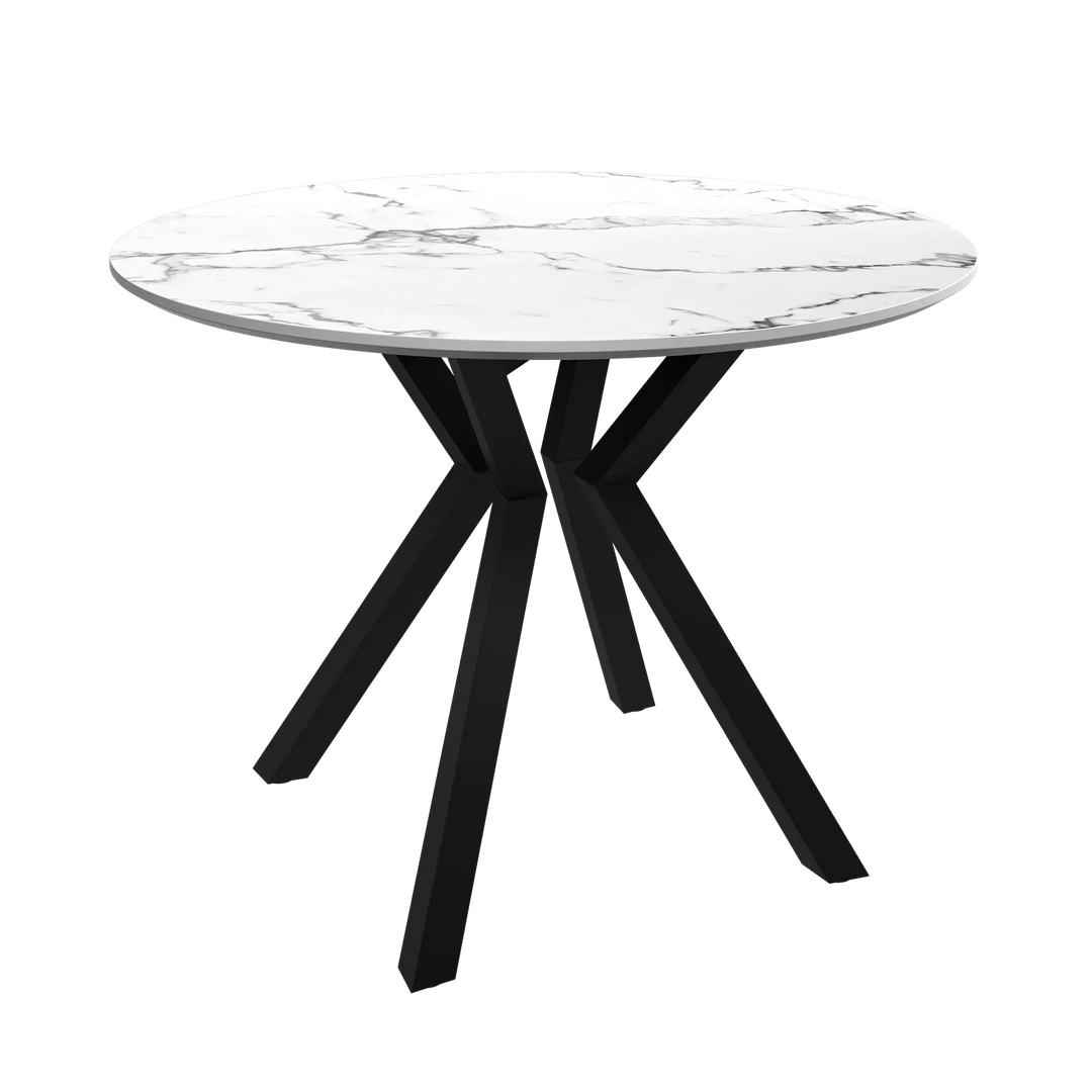 Lorenzi 110cm White Ceramic Look Dining Table Torelli