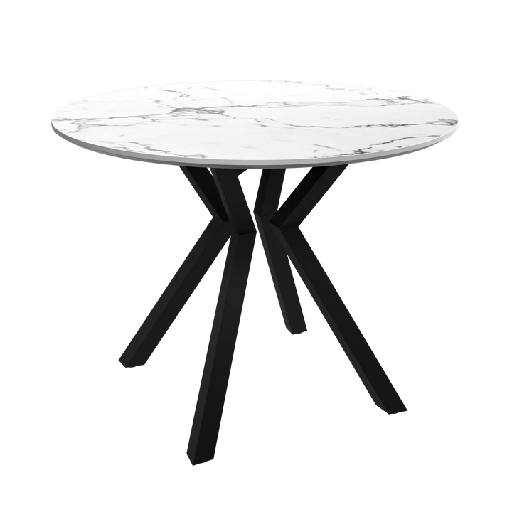 Lorenzi 110cm White Ceramic Look Dining Table Torelli