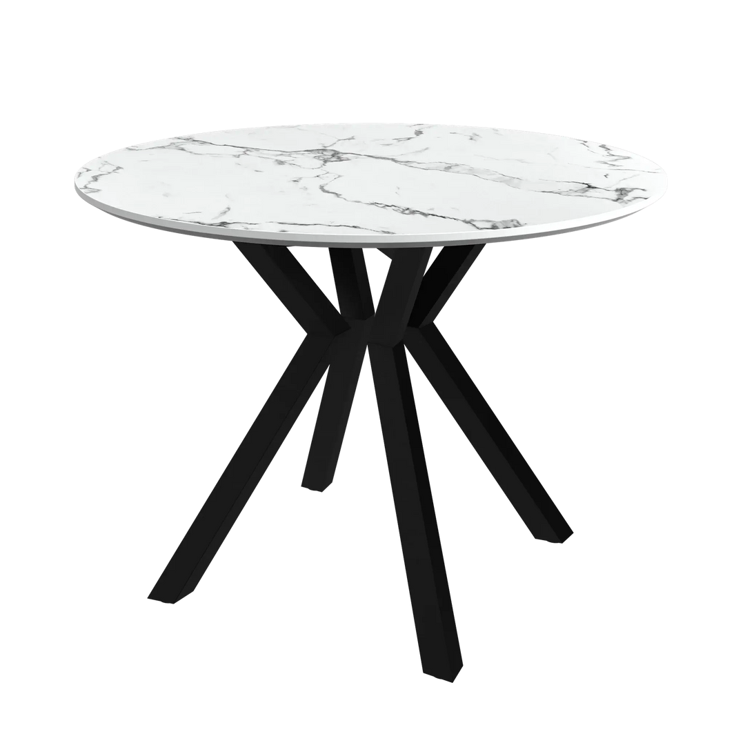 Lorenzi 110cm White Ceramic Look Dining Table Torelli