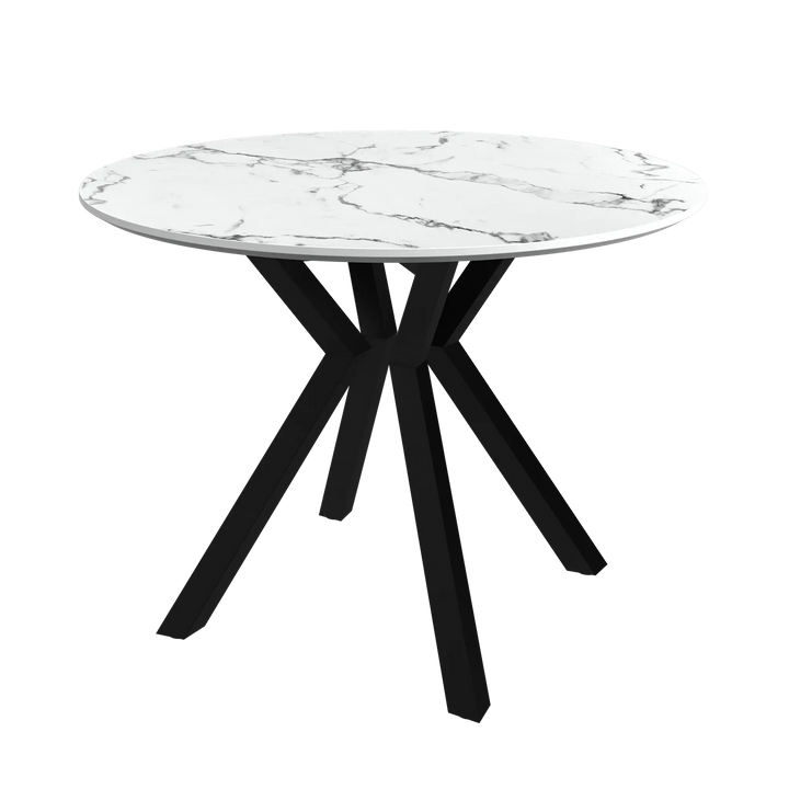 Lorenzi 110cm White Ceramic Look Dining Table Torelli