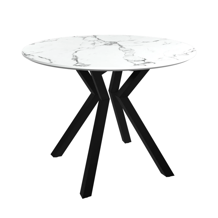Lorenzi 110cm White Ceramic Look Dining Table Torelli