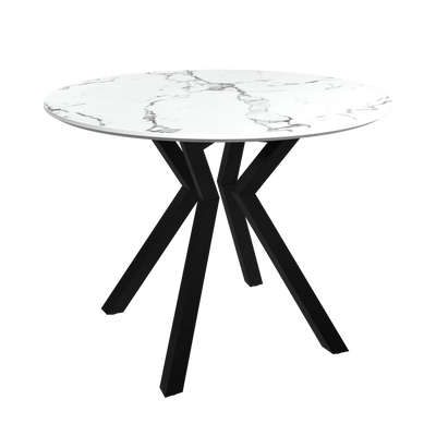 Lorenzi 110cm White Ceramic Look Dining Table Torelli