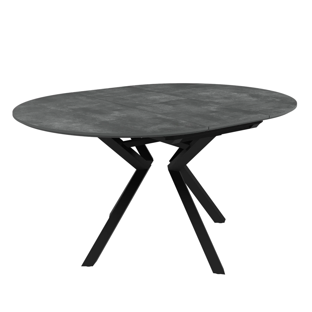 Lorenzi 120-160cm Extending Grey Ceramic Look Dining Table Torelli