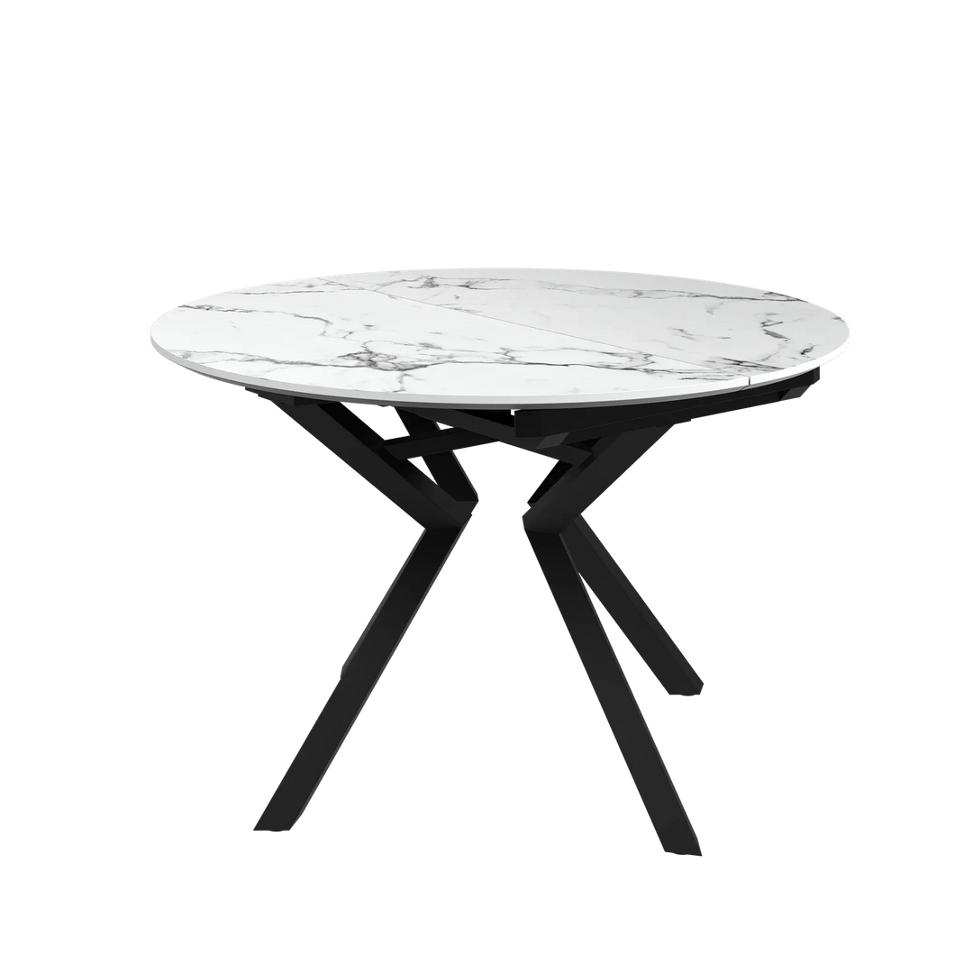 Lorenzi 120-160cm Extending White Ceramic Look Dining Table Torelli