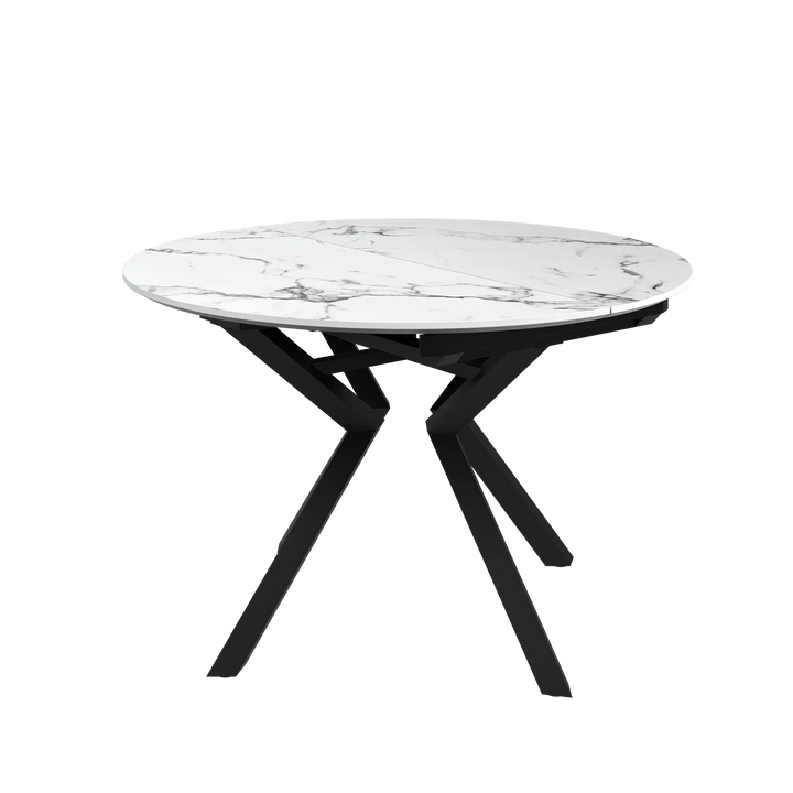 Lorenzi 120-160cm Extending White Ceramic Look Dining Table Torelli