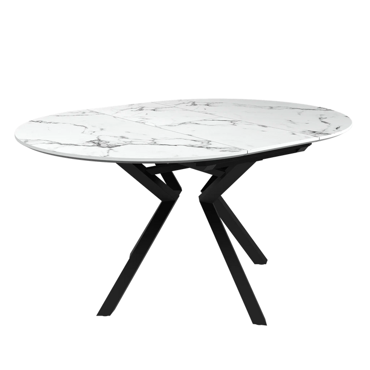 Lorenzi 120-160cm Extending White Ceramic Look Dining Table Torelli