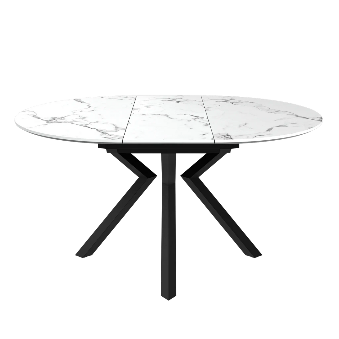 Lorenzi 120-160cm Extending White Ceramic Look Dining Table Torelli