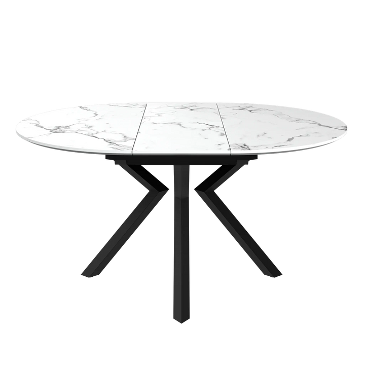 Lorenzi 120-160cm Extending White Ceramic Look Dining Table Torelli