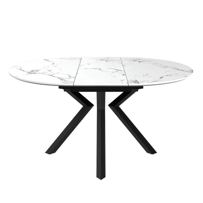 Lorenzi 120-160cm Extending White Ceramic Look Dining Table Torelli