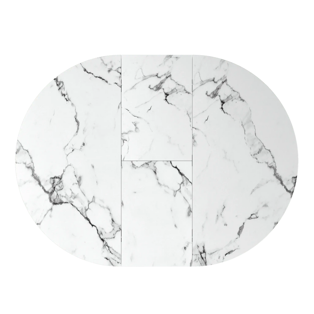 Lorenzi 120-160cm Extending White Ceramic Look Dining Table Torelli