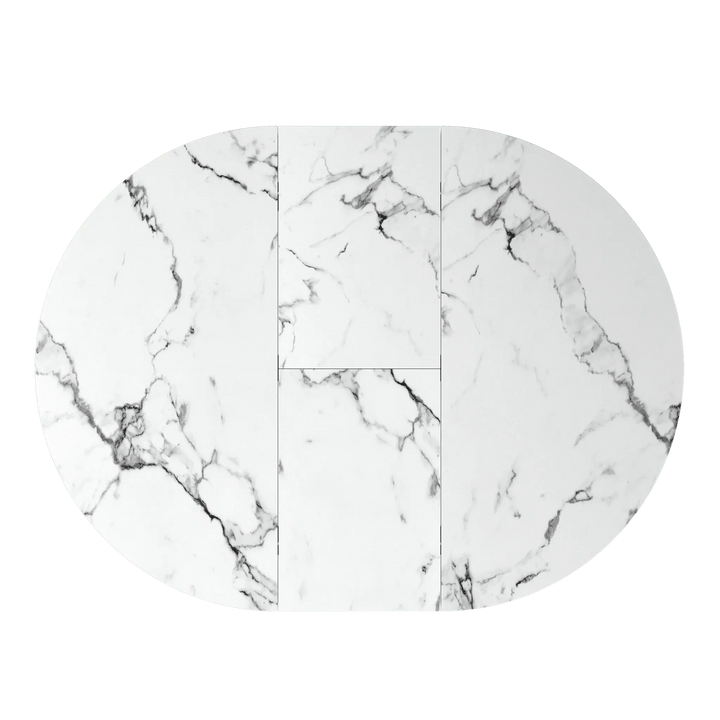 Lorenzi 120-160cm Extending White Ceramic Look Dining Table Torelli