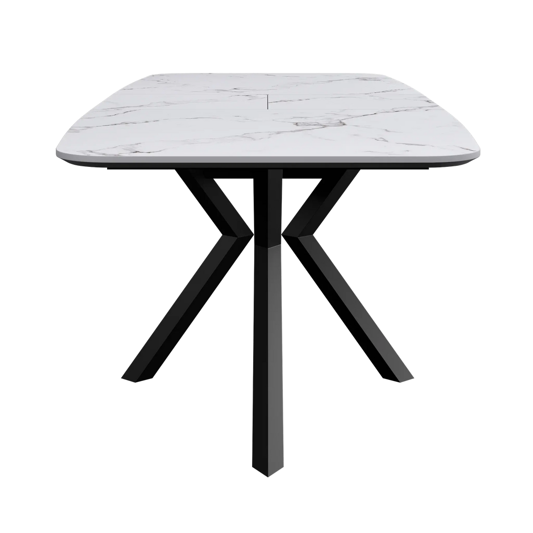 Lorenzi 160-200cm Extending White Ceramic Look Dining Table Torelli