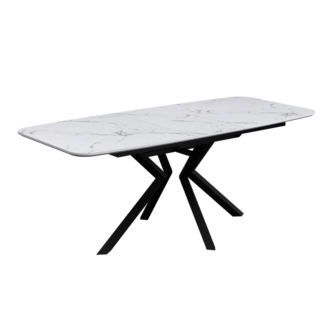 Lorenzi 160-200cm Extending White Ceramic Look Dining Table Torelli