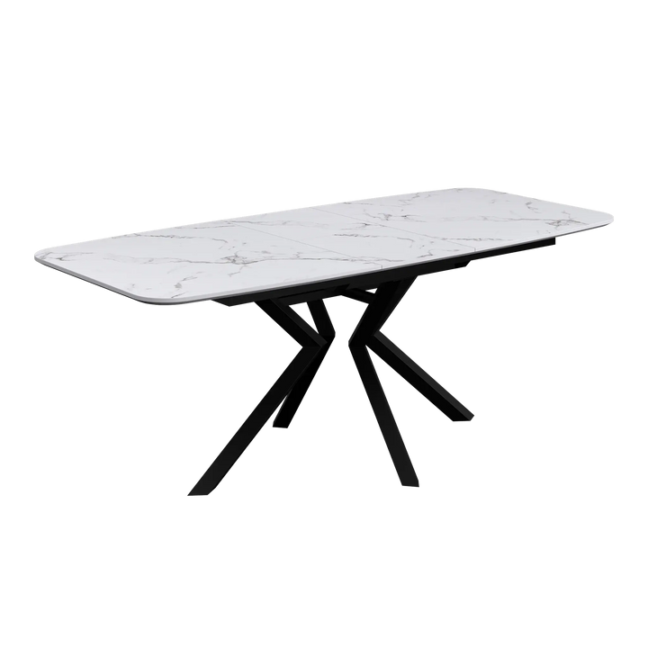 Lorenzi 160-200cm Extending White Ceramic Look Dining Table Torelli