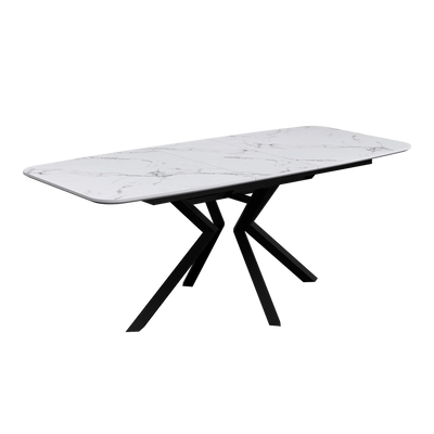 Lorenzi 160-200cm Extending White Ceramic Look Dining Table Torelli