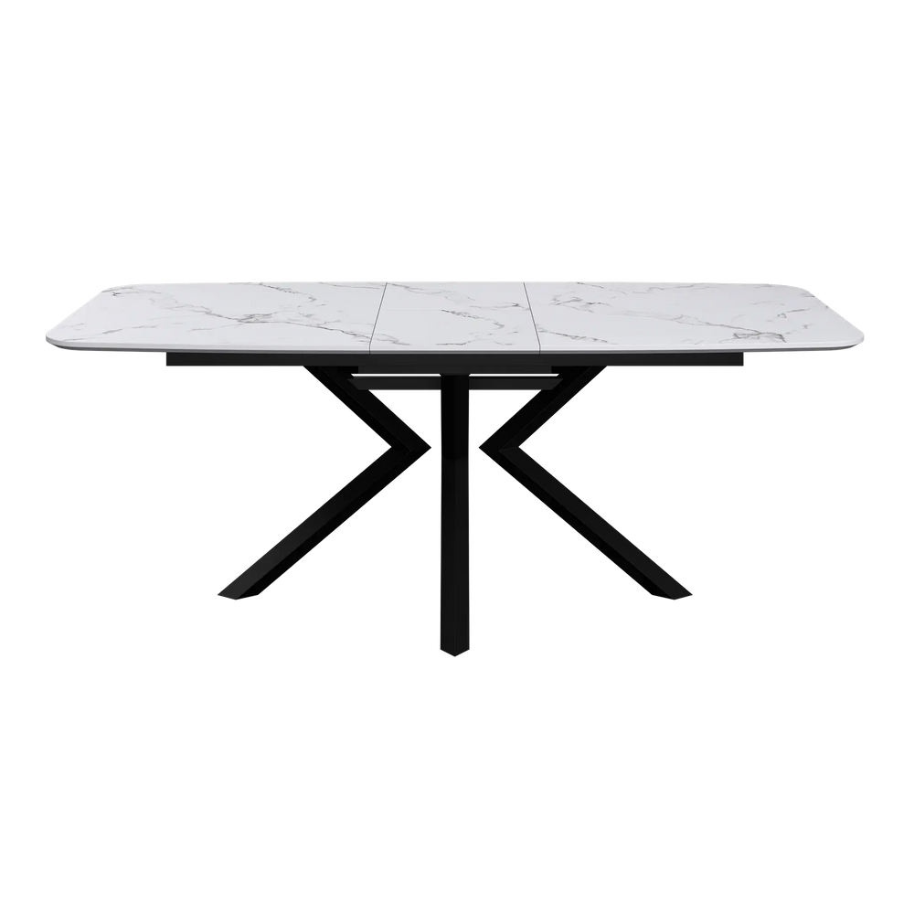 Lorenzi 160-200cm Extending White Ceramic Look Dining Table Torelli