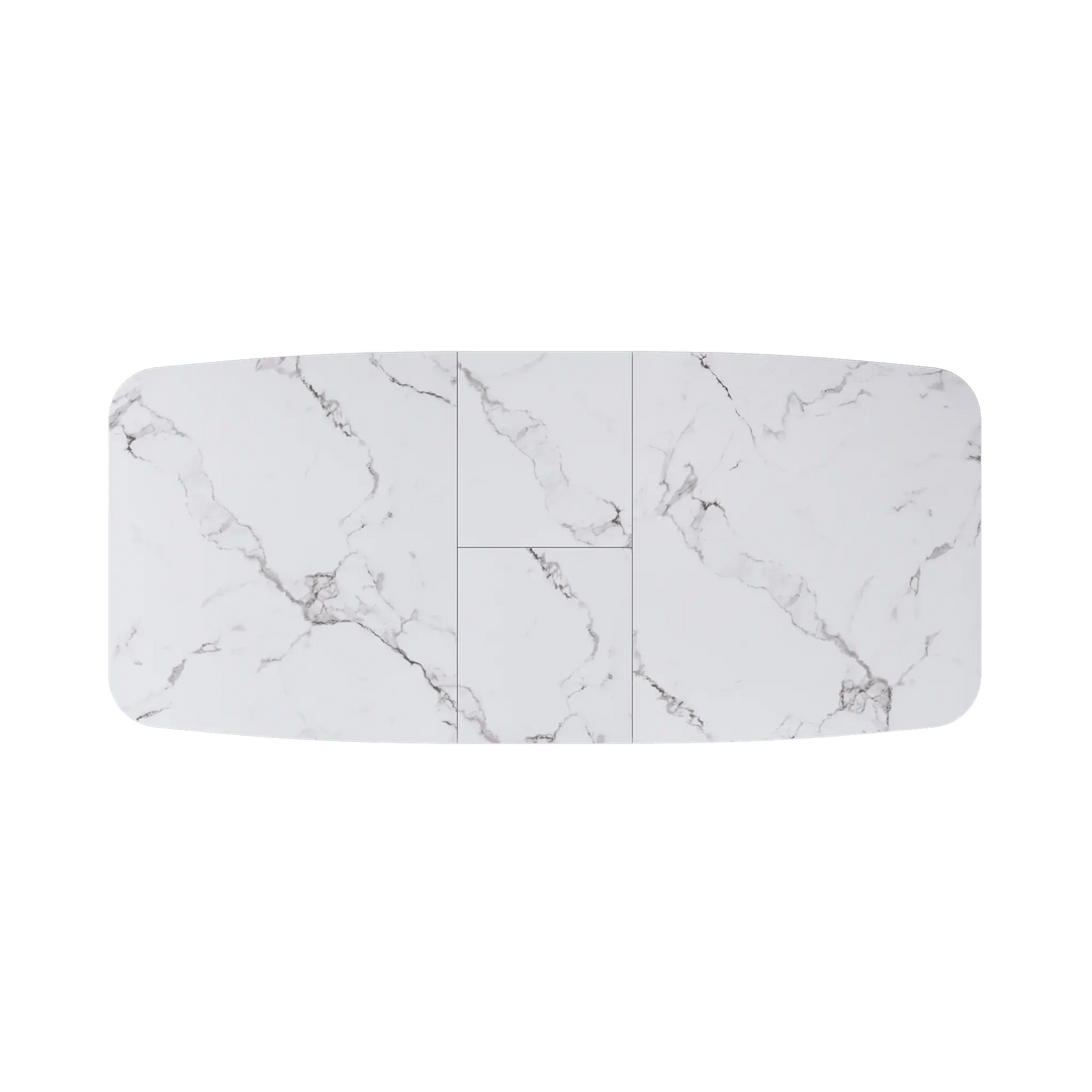 Lorenzi 160-200cm Extending White Ceramic Look Dining Table Torelli