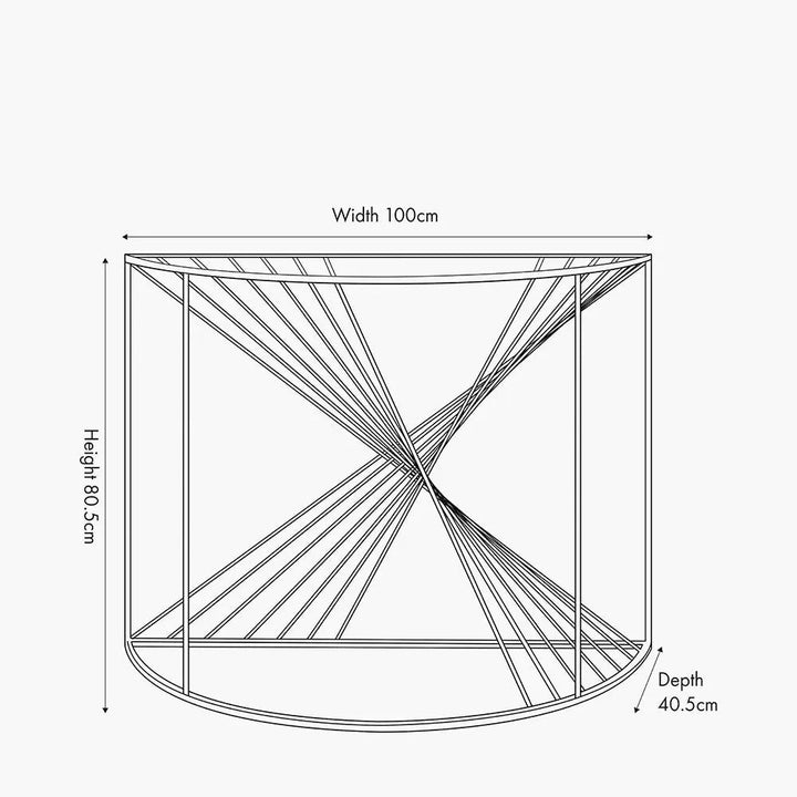 Liberty Glass and Gold Metal Half Moon Console Table   Nicholas John Interiors