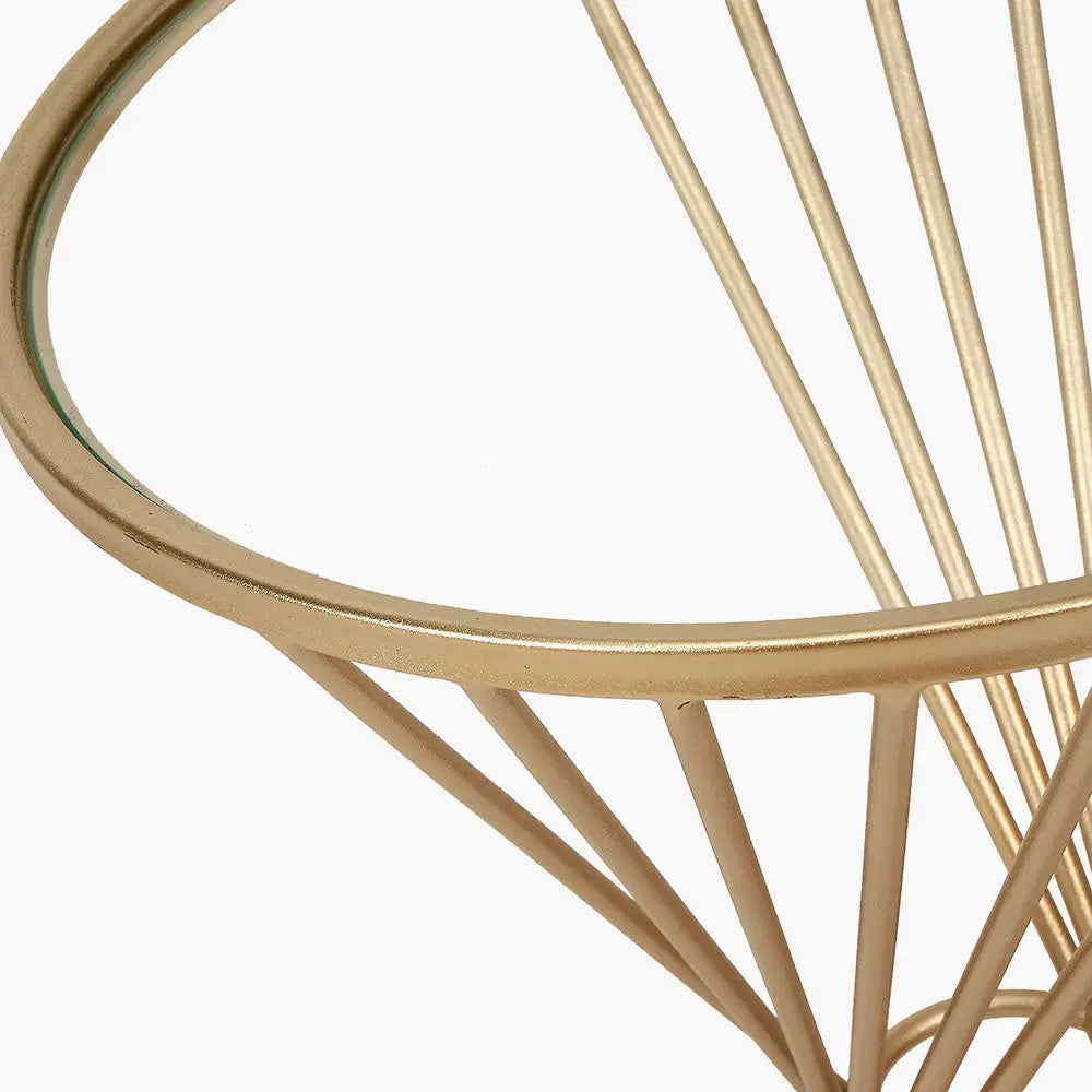 Liberty Glass and Gold Metal Large Side Table   Nicholas John Interiors