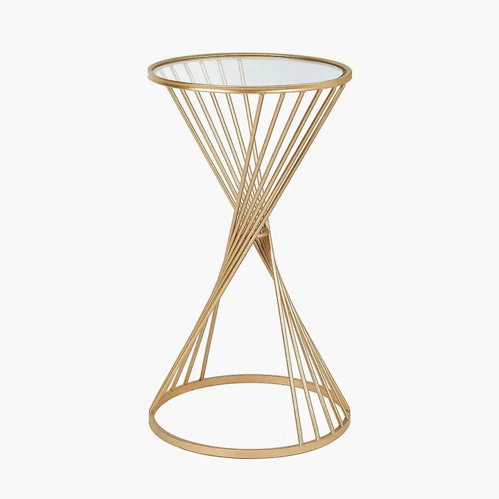 Liberty Glass and Gold Metal Large Side Table   Nicholas John Interiors