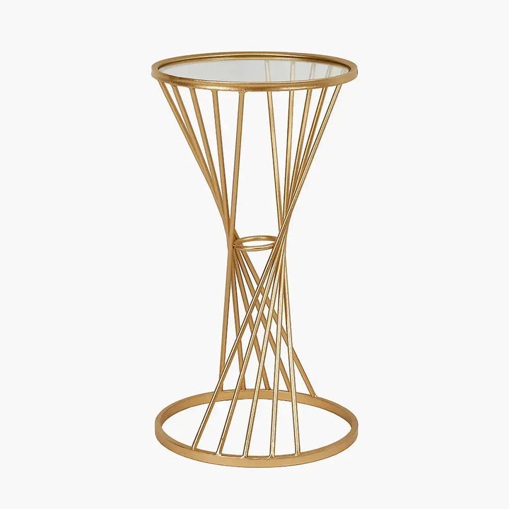 Liberty Glass and Gold Metal Small Side Table   Nicholas John Interiors