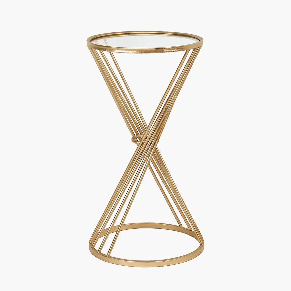 Liberty Glass and Gold Metal Small Side Table   Nicholas John Interiors