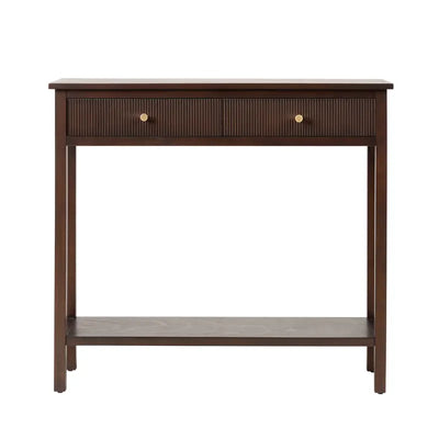 Lindon 2 Drawer Console Table Walnut Lina Home