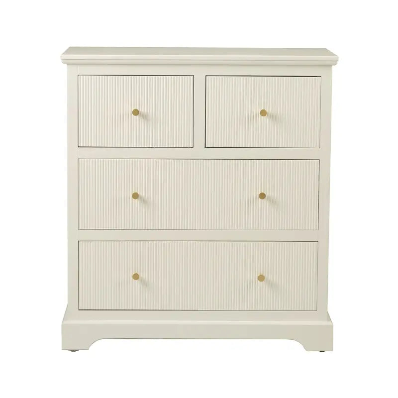 Lindon 4 Drawer Chest Cabinet In White With Gold Handles Lina Home
