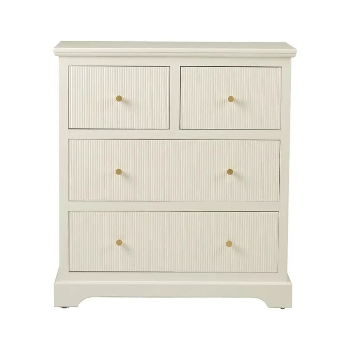 Lindon 4 Drawer Chest Cabinet In White With Gold Handles Lina Home