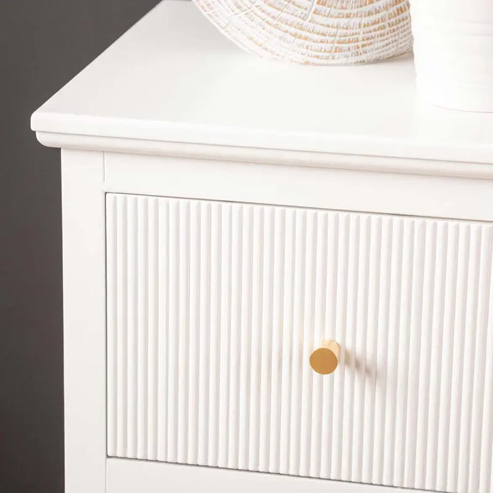 Lindon 4 Drawer Chest Cabinet In White With Gold Handles Lina Home