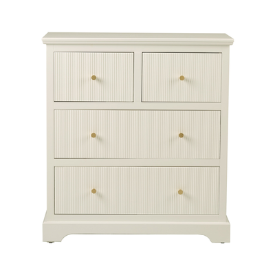 Lindon 4 Drawer Chest Cabinet White with Gold Handles Lina Home